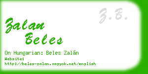 zalan beles business card